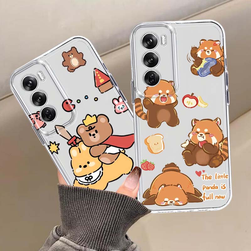 Oppo A78 - Schattige katten- en honden cartoon telefoonhoesje
