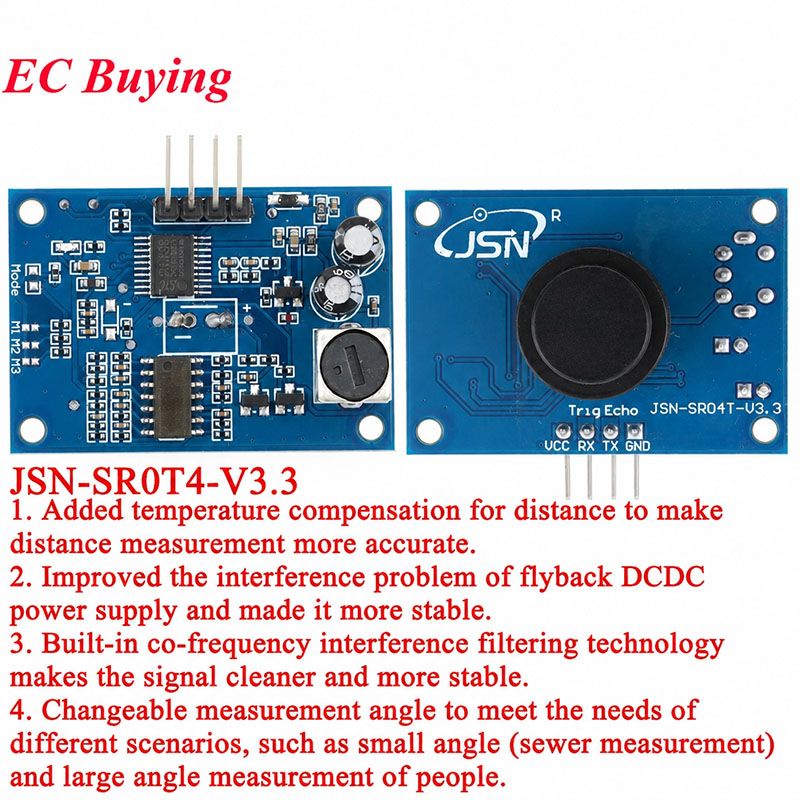 Hydration Sensor Skin - Waterdichte ultrasone module JSN-SR04T 3.0 JSN